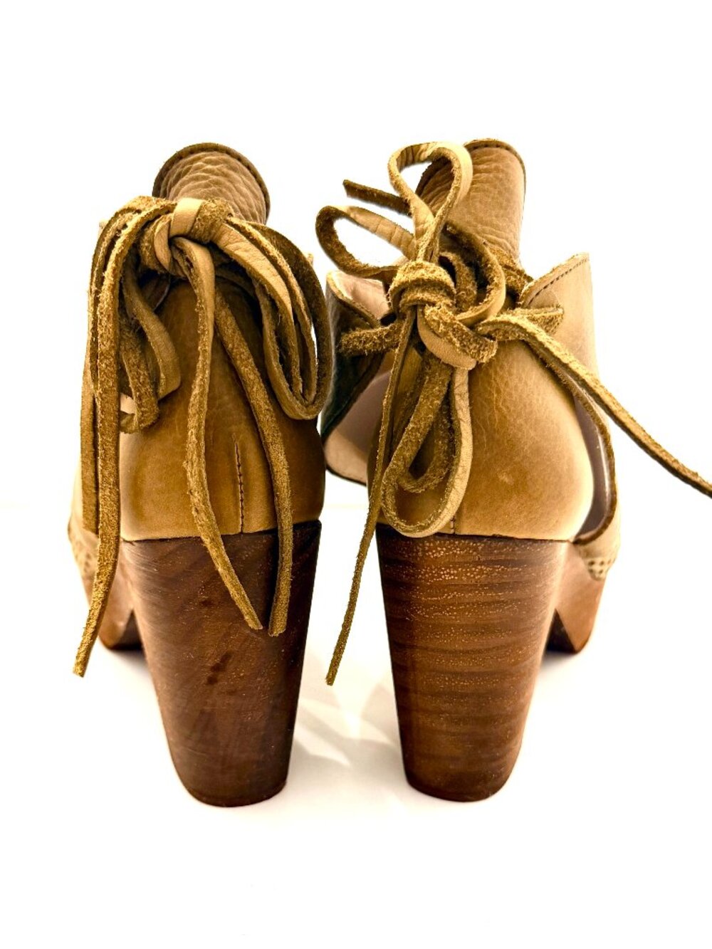 Free People Women's "Revolver" Open-Toe Clog In Tan/Khaki - Size 5-1/2 - Picture 4 of 11
